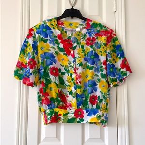Floral Short Sleeve Blouse l Size 12 l NWOT
